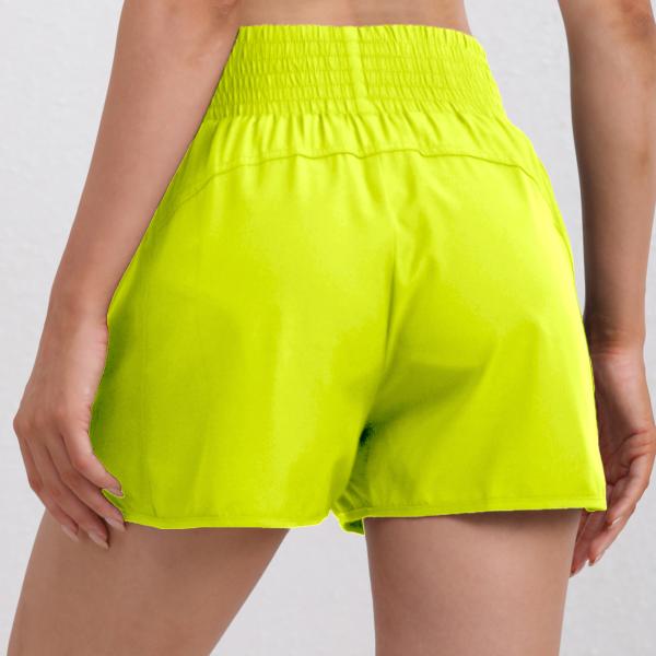 Women's High-Waisted Running Shorts with Pockets and Elastic Waistband