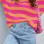 sweaters for women Striped Pattern Drop Shoulder Sweater