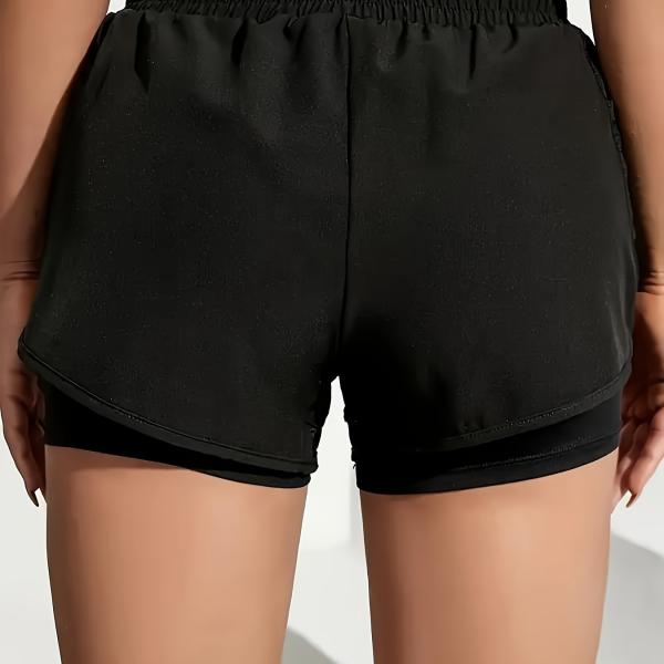 Women's 2-In-1 Yoga Shorts With Quick-Drying Fabric And Mesh Pockets For Casual Fitness, Gym Workouts Suitable For Summer For Women Perfect For Active Lifestyle