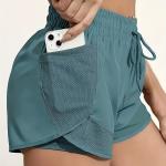 Women's 2-In-1 Yoga Shorts With Quick-Drying Fabric And Mesh Pockets For Casual Fitness, Gym Workouts Suitable For Summer For Women Perfect For Active Lifestyle