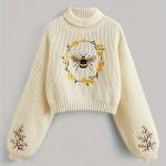 Cream Bee Embroidered Sweater