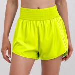 Women's High-Waisted Running Shorts with Pockets and Elastic Waistband