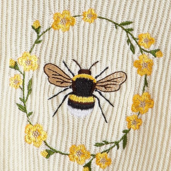 Cream Bee Embroidered Sweater