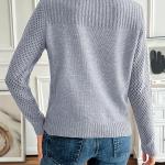 Women's Knit Sweater - Solid Color Hollow Slim Pullover for Autumn and Winter