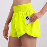 Women's High-Waisted Running Shorts with Pockets and Elastic Waistband
