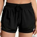 Women's 2-In-1 Yoga Shorts With Quick-Drying Fabric And Mesh Pockets For Casual Fitness, Gym Workouts Suitable For Summer For Women Perfect For Active Lifestyle