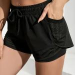 Women's 2-In-1 Yoga Shorts With Quick-Drying Fabric And Mesh Pockets For Casual Fitness, Gym Workouts Suitable For Summer For Women Perfect For Active Lifestyle