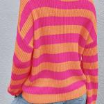 sweaters for women Striped Pattern Drop Shoulder Sweater