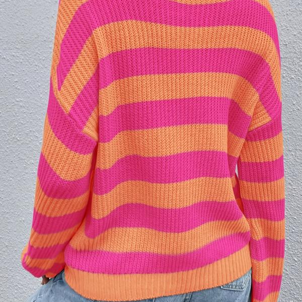 sweaters for women Striped Pattern Drop Shoulder Sweater