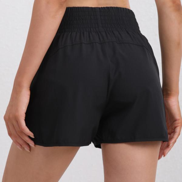 Women's High-Waisted Running Shorts with Pockets and Elastic Waistband