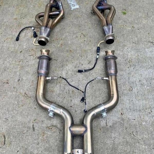 Mustang GT500 kooks headers with H-pipe, catted extension pipes,
