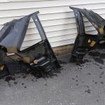 93 Mustang hatch factory black rear interior panels.