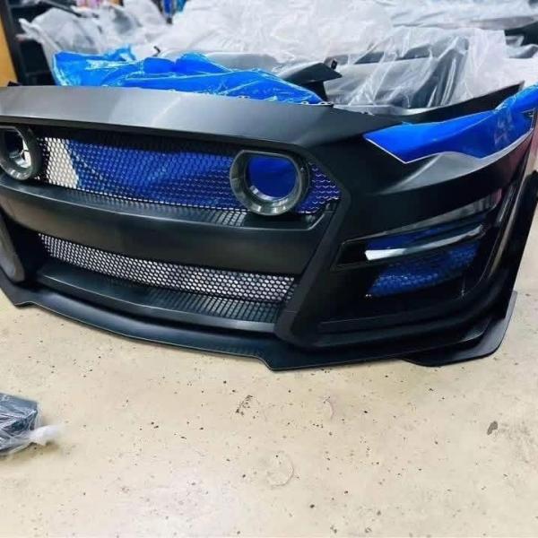 2018-2023 Ford Mustang GT500 Style Front Bumper Cover Lip LED Grille n\n