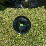 Idk the size but came from a 2004 mustang 2d coupe convertible