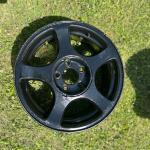 Idk the size but came from a 2004 mustang 2d coupe convertible