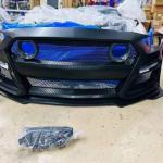 2018-2023 Ford Mustang GT500 Style Front Bumper Cover Lip LED Grille n\n