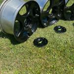 Idk the size but came from a 2004 mustang 2d coupe convertible